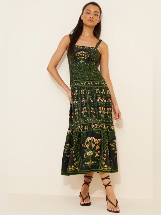 FARM Rio Dresses & Skirts - Farm Rio Flowers Arch Linen Dress